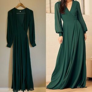 NWOT My Whole Heart Emerald Green Long Sleeve Wrap Dress